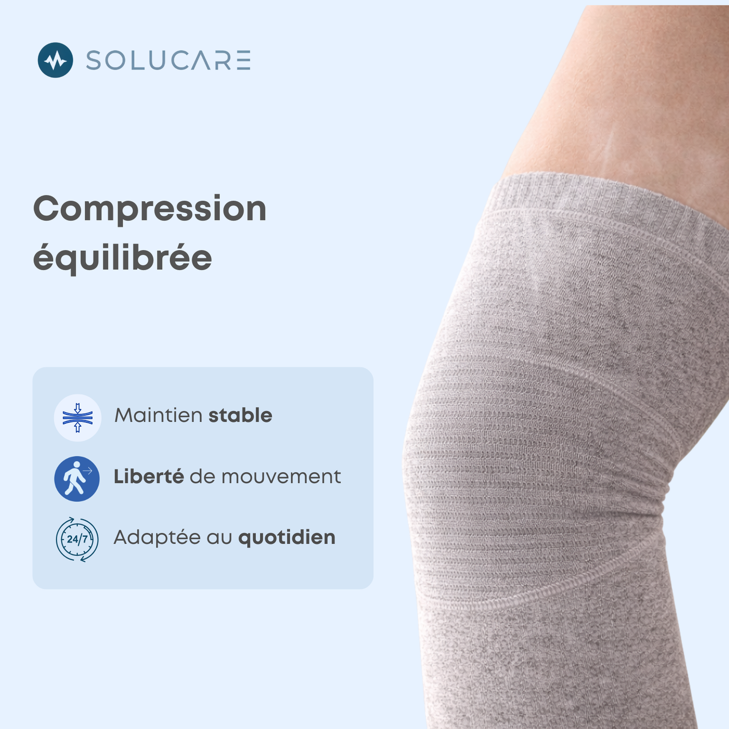 Genouillère de compression en Bambou Solucare™